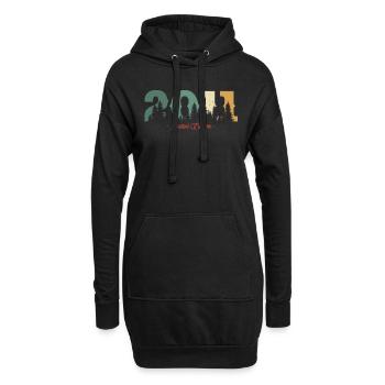 Vintage Nature Cadeau d’Anniversaire 2011 - Sweat-shirt à capuche long Femme - noir - Devant