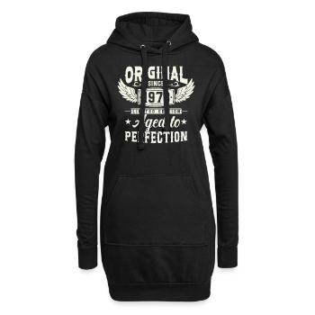 1973 Légende de la naissance - Sweat-shirt à capuche long Femme - noir - Devant