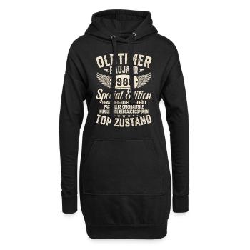 Retro Geschenk 1980er Oldtimer - Hoodie-Kleid - Schwarz - Vorne