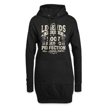 Legendäres Geburtsjahr 2007 - Hoodie-Kleid - Schwarz - Vorne