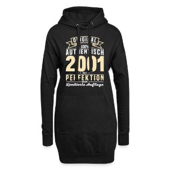 Vintage Jahrgang 2001 - Authentisch und Zeitlos - Hoodie-Kleid - Schwarz - Vorne