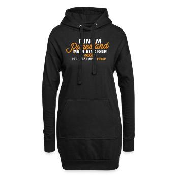 Retraite : la femme comme patronne - Sweat-shirt à capuche long Femme - noir - Devant