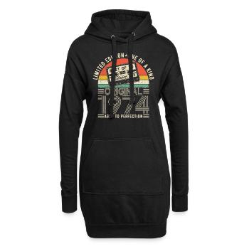 1974 Geburtstag - Hoodie-Kleid - Schwarz - Vorne