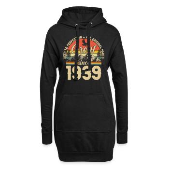 Vintage 1939 Birthday - Hoodie-Kleid - Schwarz - Vorne