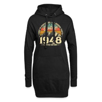 Millésime 1948 - Anniversaire Millésime - Sweat-shirt à capuche long Femme - noir - Devant