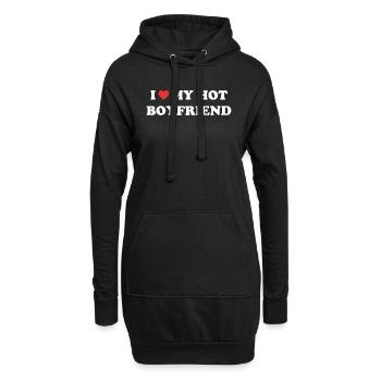 Liebe meinen heißen Freund - Hoodie-Kleid - Schwarz - Vorne