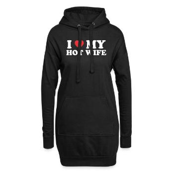 Liebe meiner heißen Frau - Hoodie-Kleid - Schwarz - Vorne