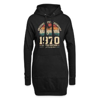 Légendaire 54e anniversaire 1970 - Sweat-shirt à capuche long Femme - noir - Devant