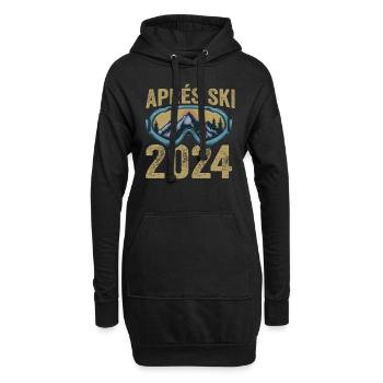 Frohes Skiteam Abenteuer - Hoodie-Kleid - Schwarz - Vorne