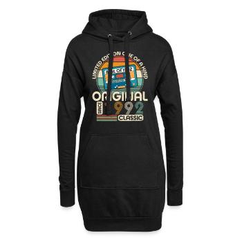 Kreatives 1992 Jahrgang Vintage Retro Design - Hoodie-Kleid - Schwarz - Vorne