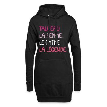 Taureau - Sweat-shirt à capuche long Femme - noir - Devant