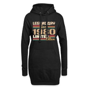 1980 Vintage 1980 Geburtstag geboren im Jahr 1980 - Hoodie-Kleid - Schwarz - Vorne
