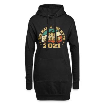 2021 Anniversaire Né en 2021 Retro Vintage - Sweat-shirt à capuche long Femme - noir - Devant