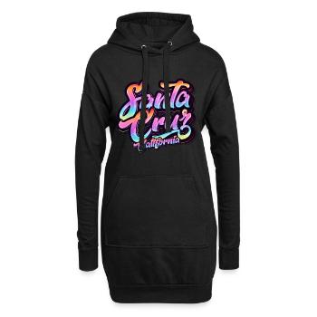 Santa Cruz Californie vintage rétro surfing ville - Sweat-shirt à capuche long Femme - noir - Devant