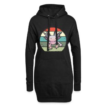 Axalotl rétro Kawaii - Sweat-shirt à capuche long Femme - noir - Devant