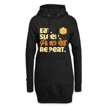 Crêpes Petit déjeuner Crêpes Fluffiger Flachk - Sweat-shirt à capuche long Femme - noir - Devant