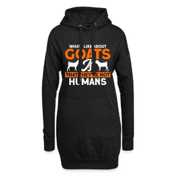 Ce que j’aime chez les chèvres Cadeau de chèvre - Sweat-shirt à capuche long Femme - noir - Devant
