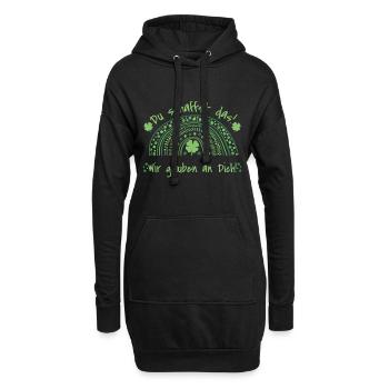 Du schaffst das! Wir glauben an dich Glücksbringer - Hoodie-Kleid - Schwarz - Vorne
