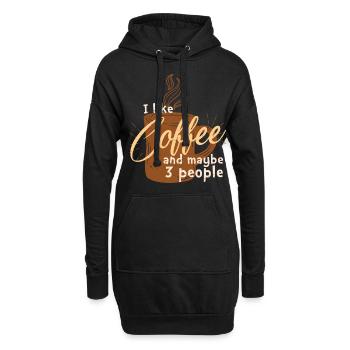 I Like Coffee and maybe 3 People - Hoodie-Kleid - Schwarz - Vorne