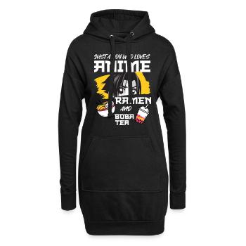 Juste un garçon qui aime les ramen d’anime et le thé Boba - Sweat-shirt à capuche long Femme - noir - Devant