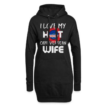C’est drôle j’aime mon mari chaud capverdien - Sweat-shirt à capuche long Femme - noir - Devant
