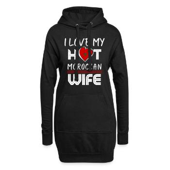 C’est drôle que j’aime mon mari marocain chaud - Sweat-shirt à capuche long Femme - noir - Devant
