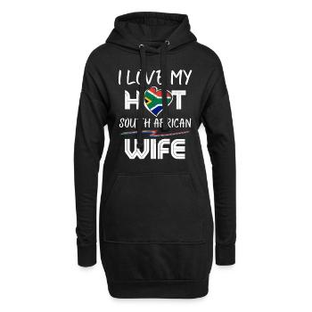 Funny I Love My Hot South African Wife Husband - Hoodie-Kleid - Schwarz - Vorne