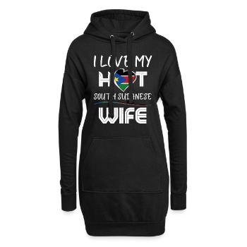 Funny I Love My Hot South Soudanese Wife Husband - Hoodie-Kleid - Schwarz - Vorne