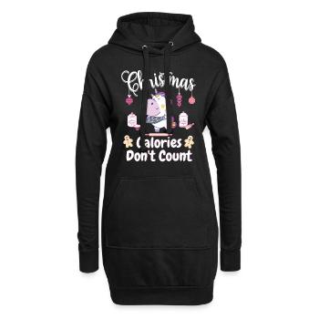 Cadeau de Noël doux Noël Licorne boulangerie - Sweat-shirt à capuche long Femme - noir - Devant