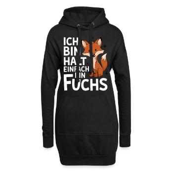 Fuchs Füchse Wildtier Waldtier Rotfuchs - Hoodie-Kleid - Schwarz - Vorne