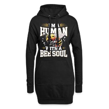 abeille abeille apicultrice abeille abeille - Sweat-shirt à capuche long Femme - noir - Devant