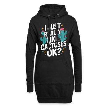 Cactus Cactus Plante du désert - Sweat-shirt à capuche long Femme - noir - Devant