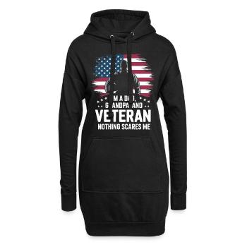 Soldat militaire vétéran - Sweat-shirt à capuche long Femme - noir - Devant
