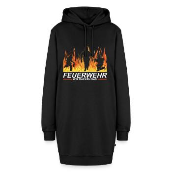 Feuerwehr Feuerwehrmann Feuerwehrfrau Geschenk - Hoodie-Kleid - Schwarz - Vorne