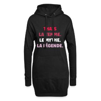 THAIS - Sweat-shirt à capuche long Femme - noir - Devant