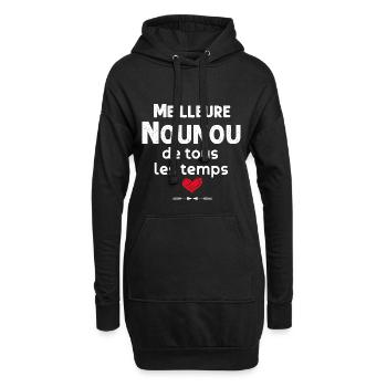 Nounou tu es la meilleure. - Sweat-shirt à capuche long Femme - noir - Devant