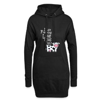 I just freaking love cows Geschenk bauer kuh liebe - Hoodie-Kleid - Schwarz - Vorne