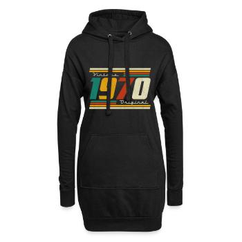 1970 Anniversaire Né En 1970 Rétro Vintage - Sweat-shirt à capuche long Femme - noir - Devant