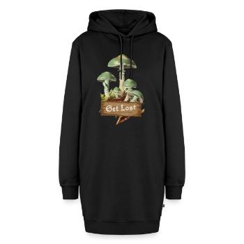 Goblincore Niedlicher Pilz Cottagecore Ästhetik - Hoodie-Kleid - Schwarz - Vorne