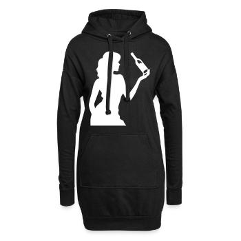 Party Woman Drunk Célébrant La Bouteille - Sweat-shirt à capuche long Femme - noir - Devant