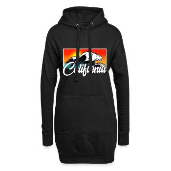 California Retro Surfer Palmen vintage 70er - Hoodie-Kleid - Schwarz - Vorne