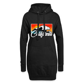 California Retro Surfer Wave Ocean vintage 70s - Hoodie Dress - black - Front
