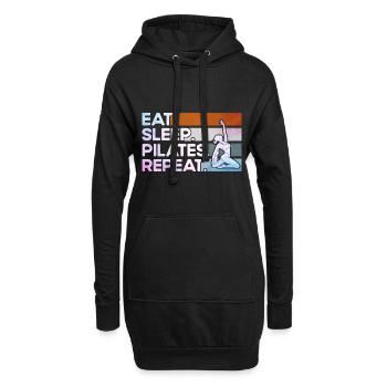 Pilates Manger Sommeil Pilates Cadeau à répéter - Sweat-shirt à capuche long Femme - noir - Devant