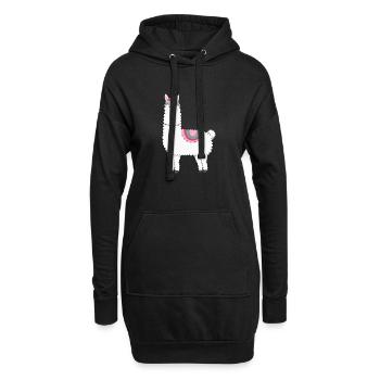Lama Alpaga Dames Cadeaux enfants - Sweat-shirt à capuche long Femme - noir - Devant