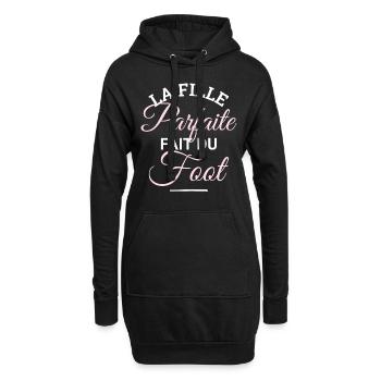 FOOT féminin - La fille parfaite fait du football - Sweat-shirt à capuche long Femme - noir - Devant