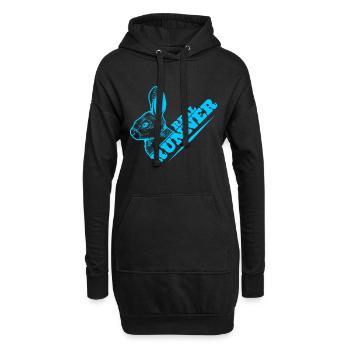 Véritable lapin drôle de coureur pour les jours de course. - Sweat-shirt à capuche long Femme - noir - Devant