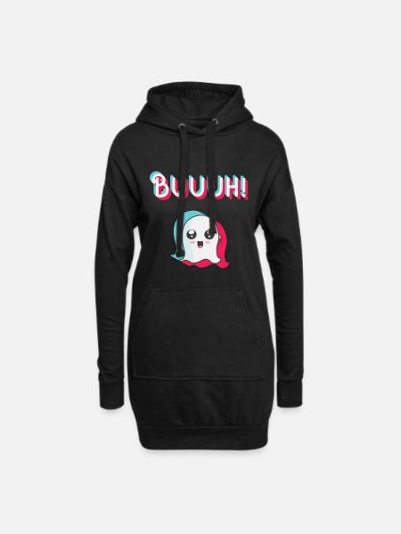 tiktok ghost, halloween trend - Hoodie Dress - black