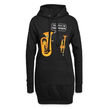 Tuba Blasinstrument Tubist Trompete Blaskapelle - Hoodie-Kleid - Schwarz - Vorne