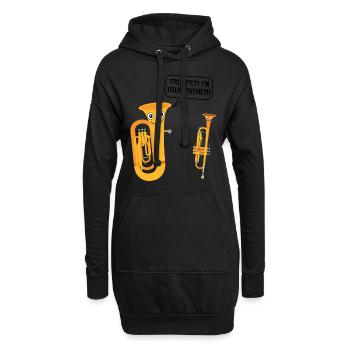 Tuba Blasinstrument Tubist Trompete Blaskapelle - Hoodie-Kleid - Schwarz - Vorne