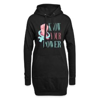 Connaissez votre pouvoir féministe - Sweat-shirt à capuche long Femme - noir - Devant
